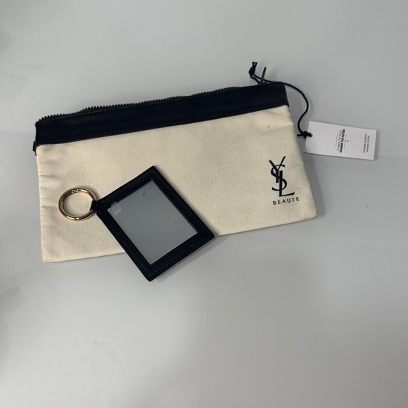 Yves Saint Laurent Handbags - YSL Beauté Cream and Black Pouch with mirror